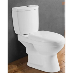 Λεκάνη Δαπέδου Tema New Aria Πισωστόμια με Καζανάκι και με Κάλυμμα Thermoplast Soft Close ARI 3100 Λευκή